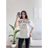 Kayık Yaka Mershi Tshirt - BEYAZ