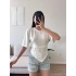 Bel Bağlamalı Korse Tshirt - BEYAZ