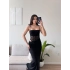 Güpür Korseli Maxi Elbise - SİYAH