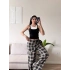Bel Fular Ekose Pantolon - SİYAH