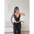 Saten Korse Büstiyer - SİYAH