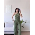 Tek Omuz Crop & Pantolon Takım - YEŞİL