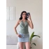 Boyun Aksesuar Degaje Bodysuit - YEŞİL