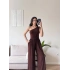 Tek Omuz Büzgülü Tulum - KAHVE