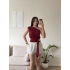 Tek Omuz Kuşaklı Bluz - BORDO