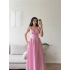 Bel Korse Askılı Prenses Elbise - PEMBE