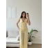 Kruvaze Bluz Pantolon Takım - SARI