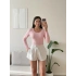 Bisiklet Yaka Bodysuit - PEMBE