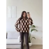 Retro Peluş Fermuar Sweat - BAKLAVA KAHVE