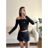 Aksesuar Detay Madonna Crop - SİYAH
