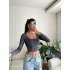 Ara Biyeli Crop - GRİ