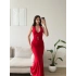 Arina Halter Aksesuar Elbise - KIRMIZI