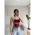 Askılı Ara Biyeli Crop - BORDO