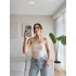 Askılı Ara Biyeli Crop - BEJ