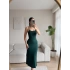 Askılı Biyeli Long Elbise - YEŞİL