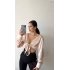 Saten Bağlamalı Crop Bluz-BRONZ
