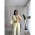 Bağlamalı Crop & Pantolon Takım - SARI