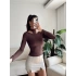 Balıkçı Çift Damla Crop - KAHVE