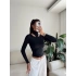 Balıkçı Çift Damla Crop - SİYAH