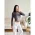 Balıkçı Yaka Buzzy Crop - GRİ