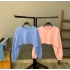 Basic Oversize Crop Sweat-MAVİ