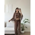 Batik Yıkamalı Pareo Takım - KAHVE