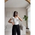 Bel Biyeli Crop - BEYAZ