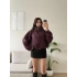 Bel Büzgü Oversize Bomber Ceket - BORDO