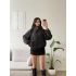 Bel Büzgü Oversize Bomber Ceket - SİYAH