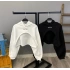 Bel Detay Crop Sweatshirt-BEYAZ