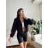 Bel Lastik Crop Hırka - SİYAH