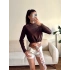 Bel Lastik Crop Sweat - KAHVE
