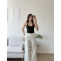 Bel Lastik Palazzo Pantolon - BEYAZ