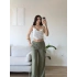 Bel Şal Detay Dökümlü Pantolon - HAKİ