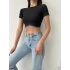 Bel Taşlı Kaşkorse Crop-SİYAH