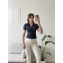 Belize Polo Yaka Crop - LACİVERT