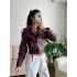 Biker Kemerli Deri Ceket - BORDO