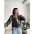 Biker Kemerli Deri Ceket - YEŞİL