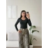 Bisiklet Yaka Bodysuit - SİYAH