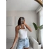 Boyun Geçmeli Aksesuar Crop - BEYAZ
