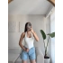 Boyun Geçmeli Crop - BEYAZ