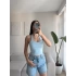 Boyun Geçmeli Crop - MAVİ