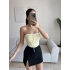 BSK Ön Bağlamalı Straplez Crop - SARI
