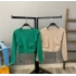 Büzgülü Kaşkorse Crop Bluz-YEŞİL