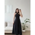 Çapraz Bağlamalı Premium Elbise - SİYAH