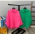 Cep Detay Oversize Basic Gömlek-PEMBE