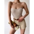 Çift Askılı Kaşkorse Bodysuit-BEJ