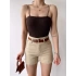 Çift Askılı Kaşkorse Bodysuit-KAHVE