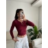 Çıtçıtlı Basic Crop - BORDO