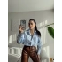 Çizgili Oversize Gömlek - MAVİ